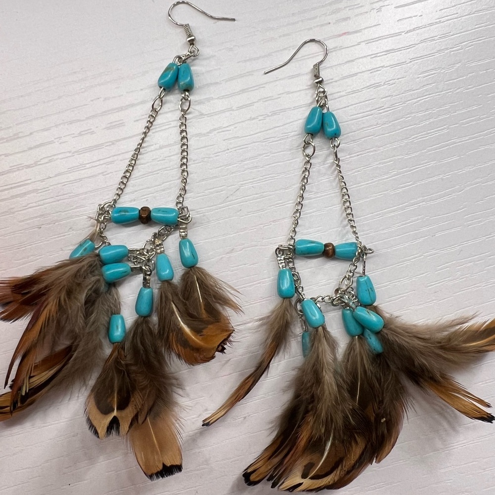 Feathered earrings